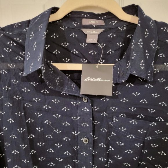NEW WITH TAGS Elegant Pattern Blouse - EDDIE BAUER Size L - Picture 1 of 7